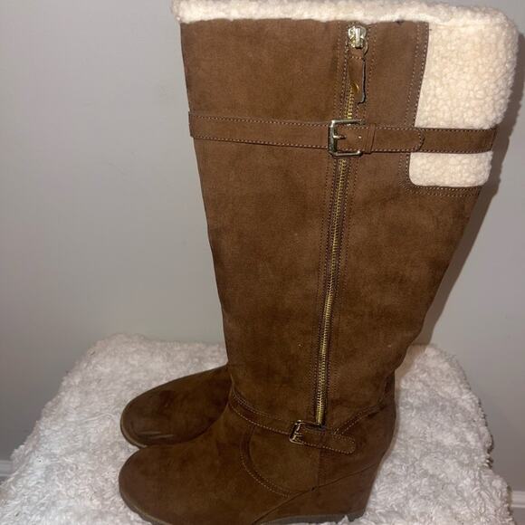 Unisa Brown Wedge Boots - Picture 5 of 10